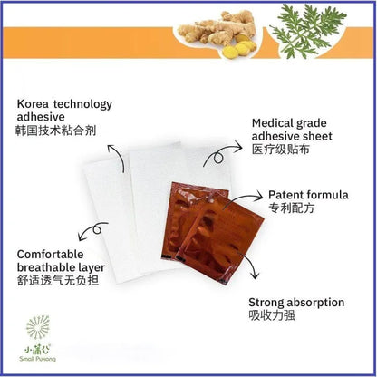 Small Pukong Old Ginger + Wormwood Detox Foot Patch ( BUY 1 GET 1 FREE )