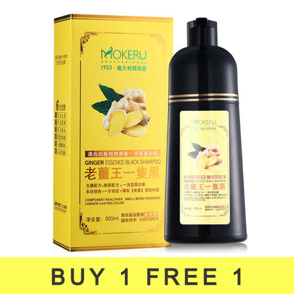 🌿🖤 Mokeru™ Ginger Essence Black Hair Dye Shampoo