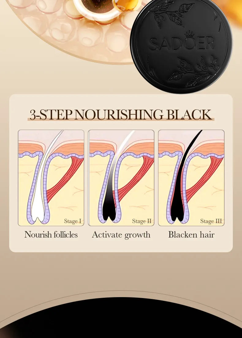 SADOER Natural Black Hair Soap ( BUY 1 GET 1 FREE )