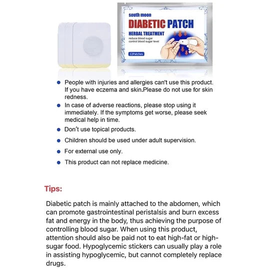 South Moon Diabetic - Blood Sugar Control Patch - 12 Patches